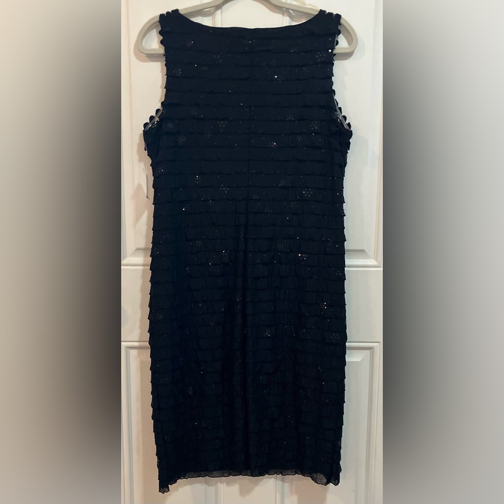 RB Collection NY Elegant Black Shimmer W/Lace Sleeveless Dress-Medium-NWOT - Picture 2 of 9